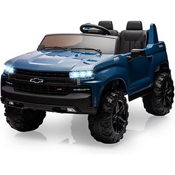 24V Chevrolet Silverado Kids Ride-On Truck, 2-Seater w/ Parent Remote & Music