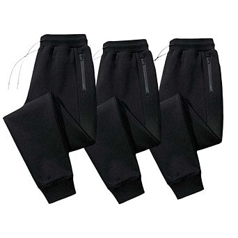 3 Pack Mens Ultra Soft Zipper Joggers
