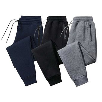 3 Pack Mens Ultra Soft Zipper Joggers