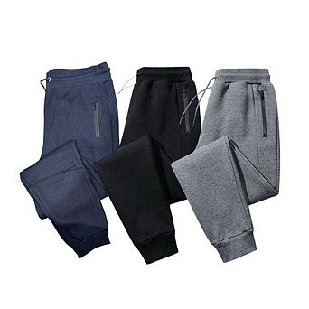 3 Pack Mens Ultra Soft Zipper Joggers