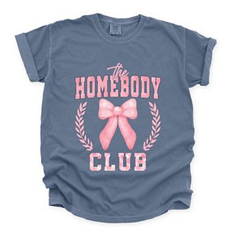 Coquette Pink Homebody Club - Women's Garment Dyed Graphic T-Shirt