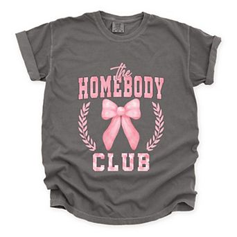 Coquette Pink Homebody Club - Women's Garment Dyed Graphic T-Shirt