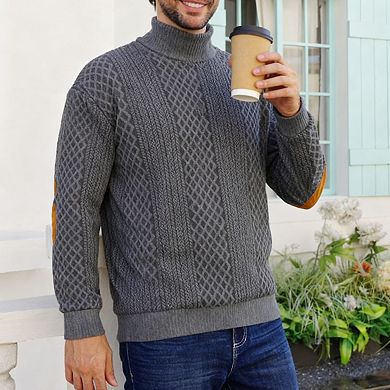 Men's Casual Stand Collar Sweater Long Sleeve Knit Pullover Top