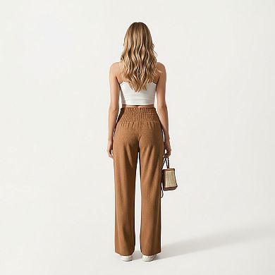 Women's Soft Textured Knit Lounge Pants with Wide Leg Silhouette