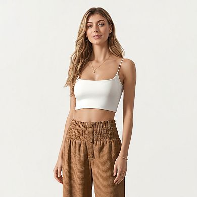 Women's Soft Textured Knit Lounge Pants with Wide Leg Silhouette