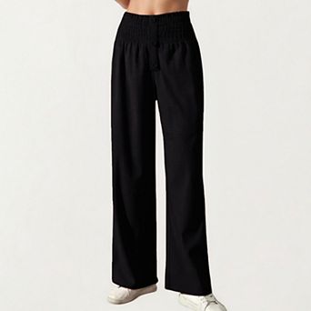 Women's Soft Textured Knit Lounge Pants with Wide Leg Silhouette