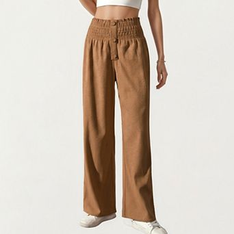 Women's Soft Textured Knit Lounge Pants with Wide Leg Silhouette