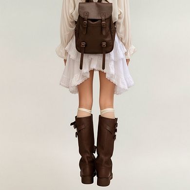 Women's Tiered Ruffle Lace Hem Skirt with Asymmetrical Layers