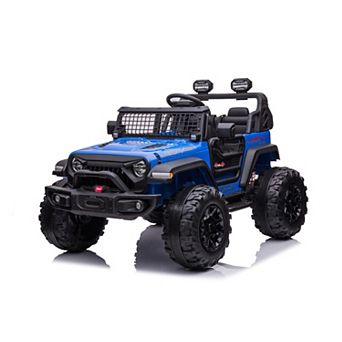 24V 2 Seaters Kids Ride On Truck, Remote Control, 9Ah Battery, 20" Seat,Large Wheels,FM,Electric Car