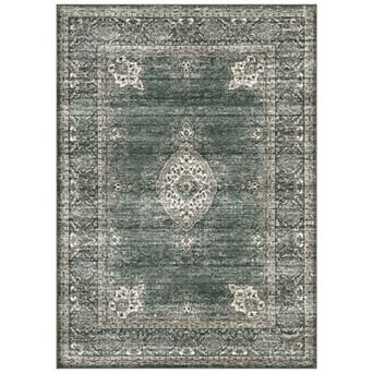 Distressed Vintage Area Rugs for Living Room Floral Vintage Soft Non Slip Machine Washable Carpet