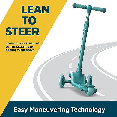 Lifemaster 3-Wheel Kids Scooter w/ LED Deck & Wheel Lights, 5-Height Handlebar, Ages 3+