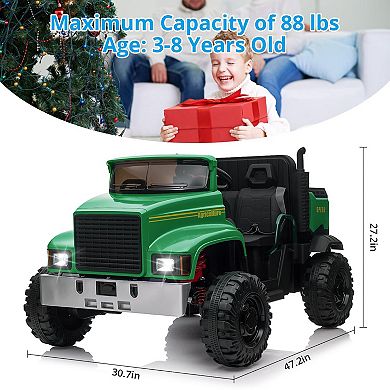 24V Kids Ride-On 4WD UTV Truck with Remote Control,2-Seater Electric Dump Bed Vehicle,4x200W Motors