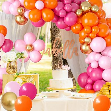 Pink Latex Balloon Arch 110pcs Mixed Sizes for Wedding, Shower, or Princess Party