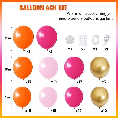 Pink Latex Balloon Arch 110pcs Mixed Sizes for Wedding, Shower, or Princess Party