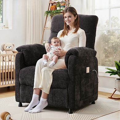 Electric Recliner,Sofa Recliner,Remote Control and Side Pockets,Adjustable Backrest and Footrest
