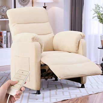 Electric Recliner,Sofa Recliner,Remote Control and Side Pockets,Adjustable Backrest and Footrest