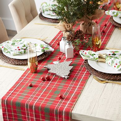 DII Christmas Plaid Table Runner