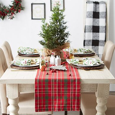 DII Christmas Plaid Table Runner