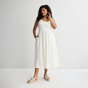 Juniors' Plus Size SO® Knit To Woven Midi Dress