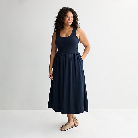 Женские платья Plus Size SO Juniors' Plus Size SO® Knit To Woven Midi Dress