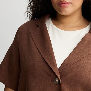 Juniors' Plus Size SO® Short Sleeve Blazer
