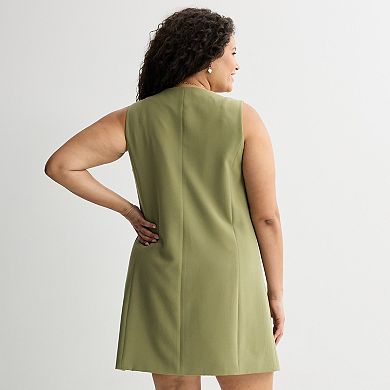 Juniors' Plus Size SO® Button Front V-Neck Suiting Dress