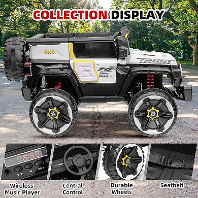 2-Seater 12V Ride-On Truck, 4WD, Remote Control & Spring Suspension