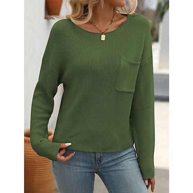 Women's Casual Long Sleeve Tops Crewneck Loose Tunic Shirts Trendy Work Blouses