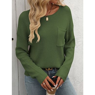 Women's Casual Long Sleeve Tops Crewneck Loose Tunic Shirts Trendy Work Blouses