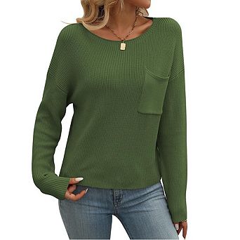 Women's Casual Long Sleeve Tops Crewneck Loose Tunic Shirts Trendy Work Blouses