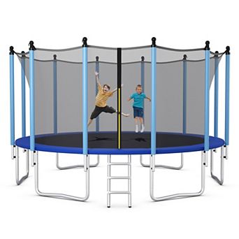 16-Foot Outdoor Trampoline with Safety Enclosure Net