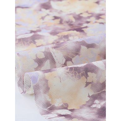 Floral Ruffled Sleeve Dresses for Women's Summer V Neck Empire Waist Casual Mini Sundress