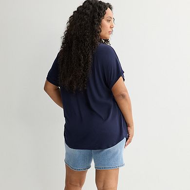 Plus Size Apt. 9® Short Sleeve Embellished Top