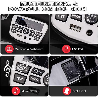 12V 4.5AH Kids Ride-On Truck, 2-Seater All-Terrain RC Car w/ Music