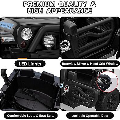 12V 4.5AH Kids Ride-On Truck, 2-Seater All-Terrain RC Car w/ Music