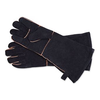 RSVP International Leather Grill Gloves, Black