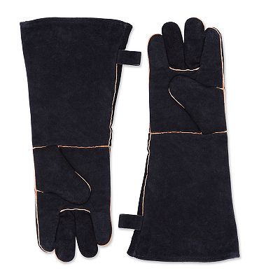 RSVP International Leather Grill Gloves, Black