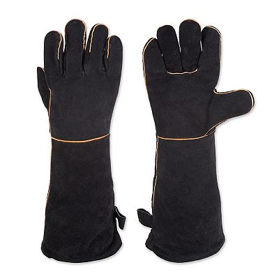 RSVP International Leather Grill Gloves, Black