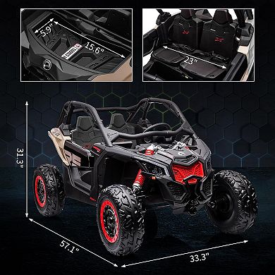 Can-Am 2-Seater 24V Kids UTV,4WD, 4x200W Motors & Parent Remote