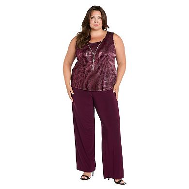Plus Size R&M Richards 3-Pc. Sequin Duster, Top & Pants Set