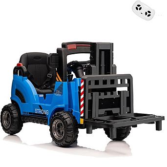 12V Kids Ride-On Forklift with Remote Control, Liftable Fork & Pallet