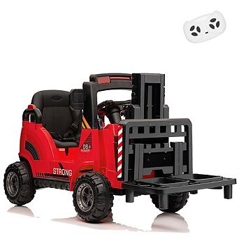 12V Kids Ride-On Forklift with Remote Control, Liftable Fork & Pallet