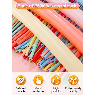 100pcs 260Q Twist Balloons with Pump for Kids Balloon Animals Crafts