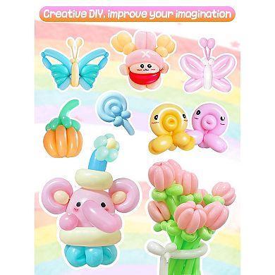 100pcs 260Q Twist Balloons with Pump for Kids Balloon Animals Crafts