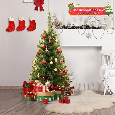 Gymax 3ft Unlit Artificial Christmas Halloween Mini Tree Black w/Plastic Stand