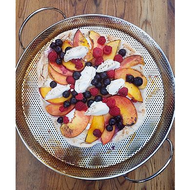 RSVP International Endurance® BBQ Pizza Pan - Precision Pierced Stainless Steel