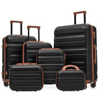 6 pc Carry-On Hardside Luggage Set with Dual Spinner Wheels
