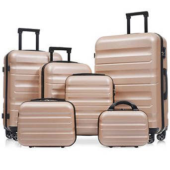 6 pc Carry-On Hardside Luggage Set with Dual Spinner Wheels