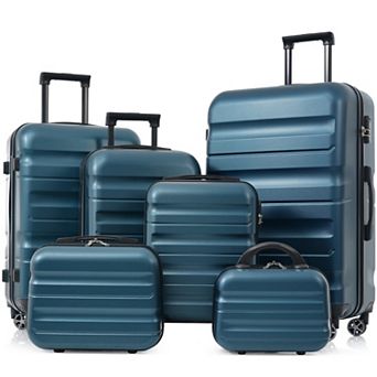 6 pc Carry-On Hardside Luggage Set with Dual Spinner Wheels