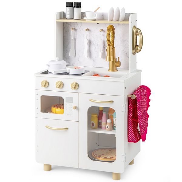 Gymax Kids Kitchen Set Pretend Play Kitchen w/ Stoves & Faucet